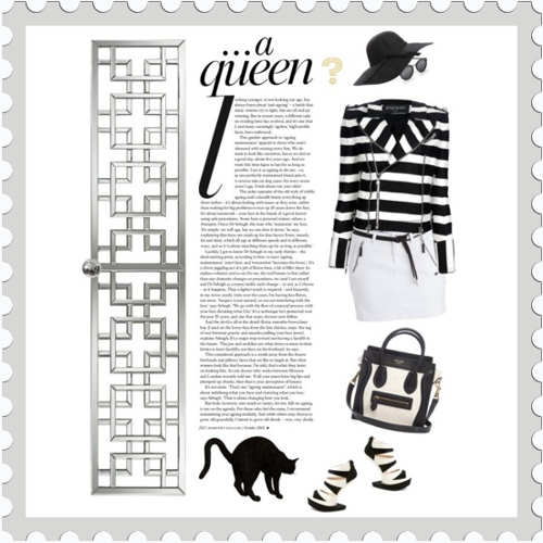 Be a Queen | ideafill.me |how-to-be, outfits, quotes, success, women, black, collage, destiny, grey-color, high-heels, lady, queen, stripes, white, woman